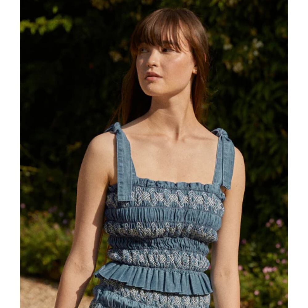 Seventy + Mochi NEW Sally the Bandeau Washed Indigo M/L